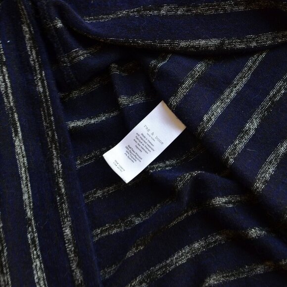 Rag & Bone The Knit Stripe V-Neck T-Shirt XS - Picture 7 of 11